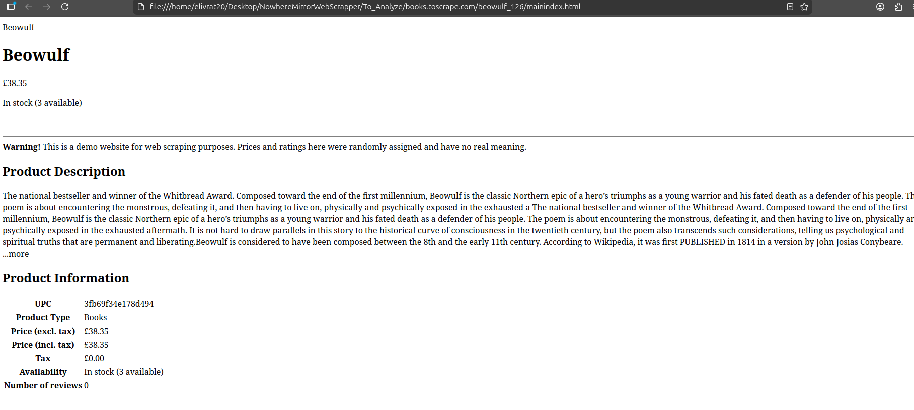Naked HTML View